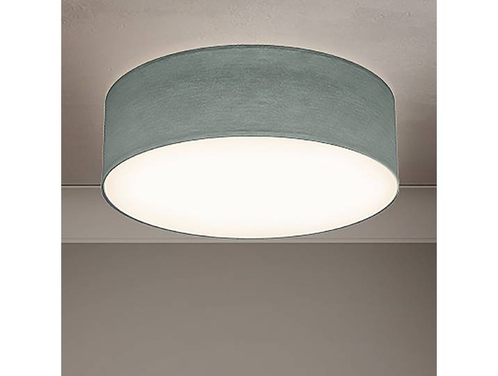 Plafonnier Paaho 30 x 10 x 30cm Gris/Gris Tissu structuré LED E27