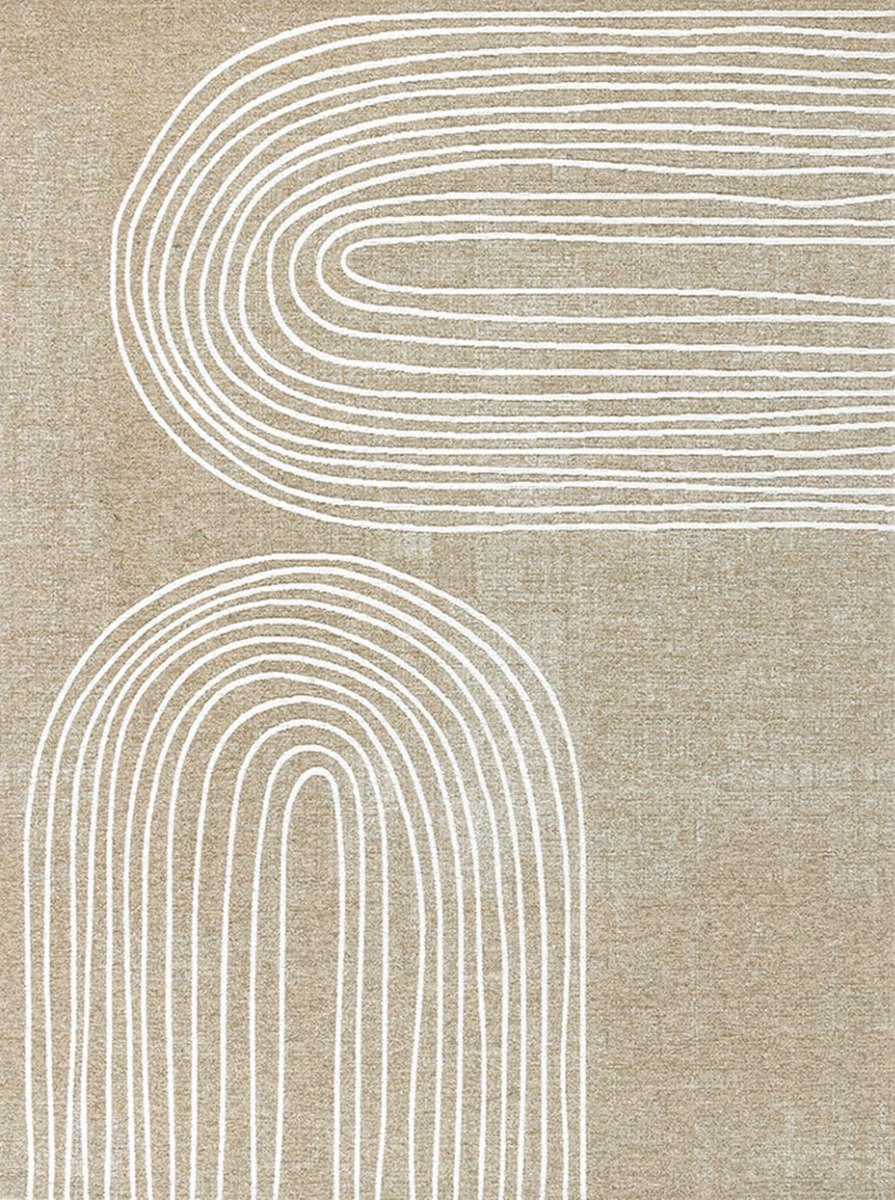 Acsento Curzo Natural Vloerkleed - Beige - 200 x 300 cm - Viscose - Geometrisch - Boho - Rechthoekig