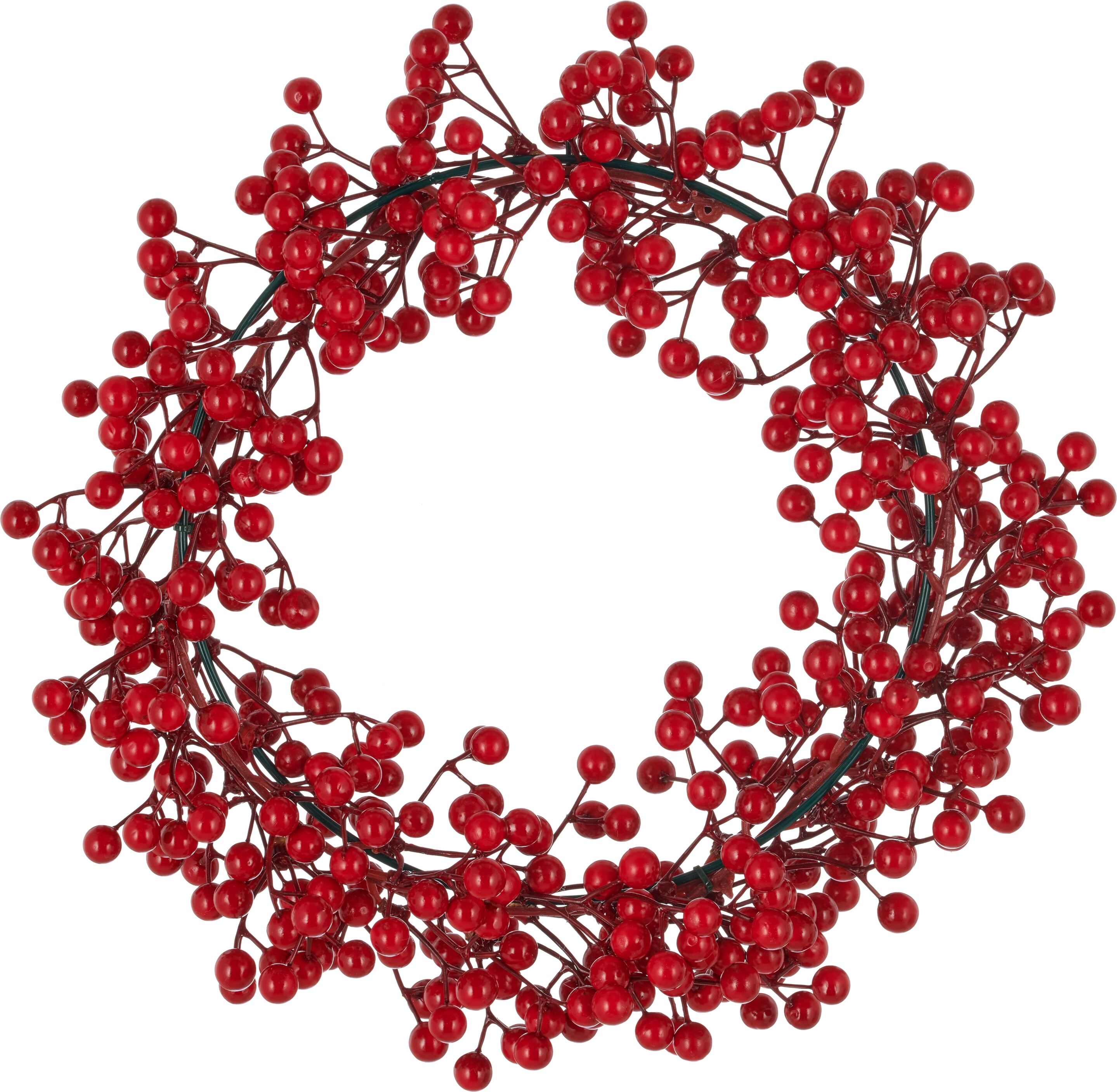 Dekokranz "Künstlicher X-Mas / Weihnachtskranz", rot, H:8cm Ø:30cm, Kunststoff, LEGER HOME BY LENA GERCKE, Dekokränze, Dekokranz, vielseitig einsetzbare Weihnachtsdeko, mit zahlreichen Beeren