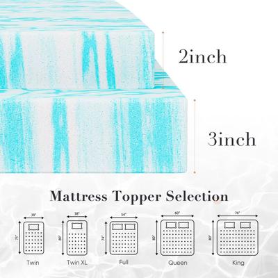 Inspired Finds Cooling Gel Memory Foam Mattress Topper Soft, Breathable Comfort For Restful Sleep 2ln Full