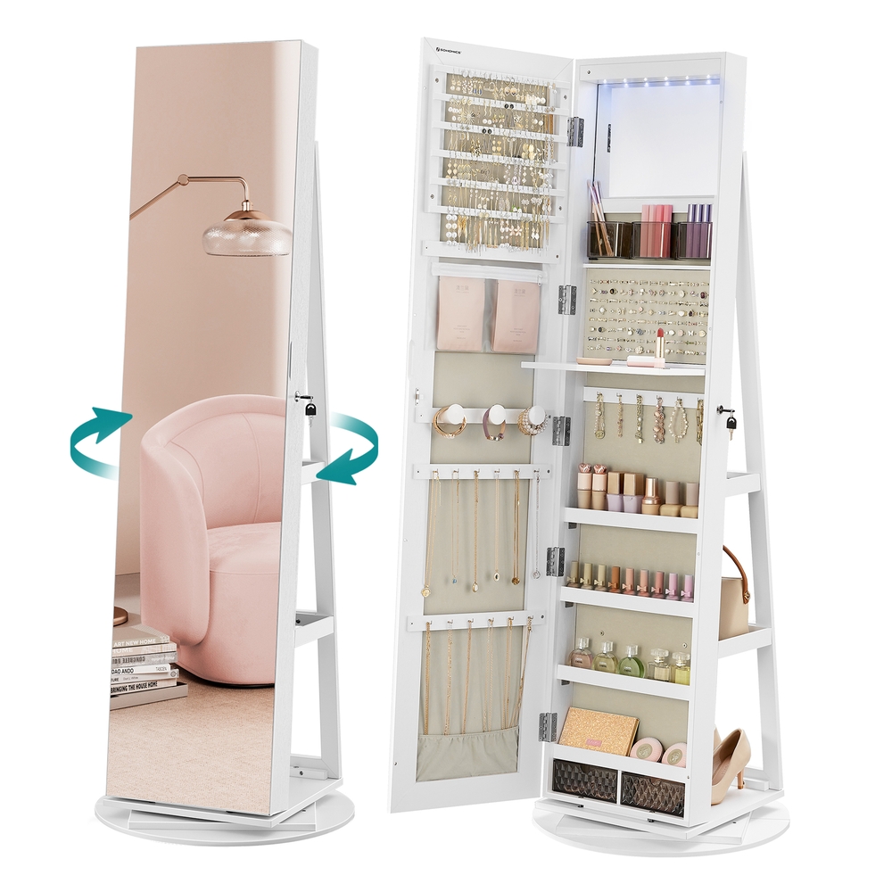SONGMICS Schmuckschrank mit rahmenlosem Ganzkörperspiegel B34JJC007W02