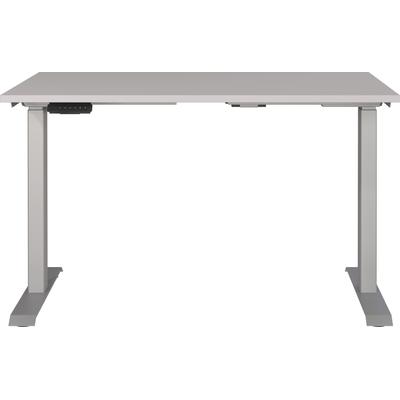 Schreibtisch GERMANIA "Jet", grau (kaschmir, silber, silber, kaschmir), B:120cm H:72cm T:80cm, Tische, Schreibtisch, moderne Farbvariationen, Breite 120/140/160/180 cm, Made in Germany