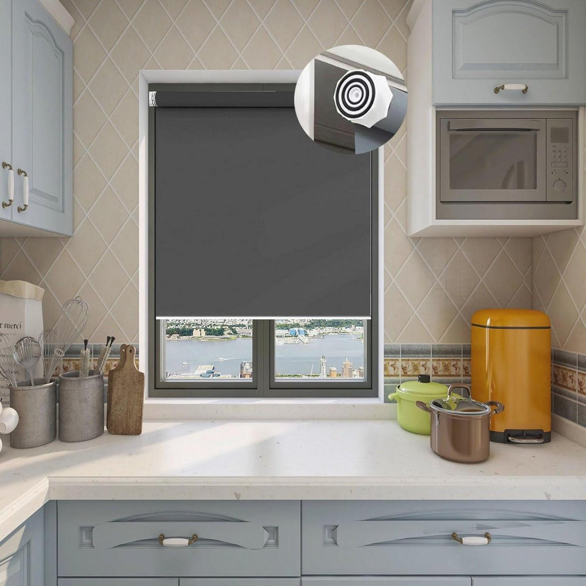Waterdichte Blackout Jaloezieën voor Slaapkamer, Keuken en Badkamer, 50 x 50 cm
