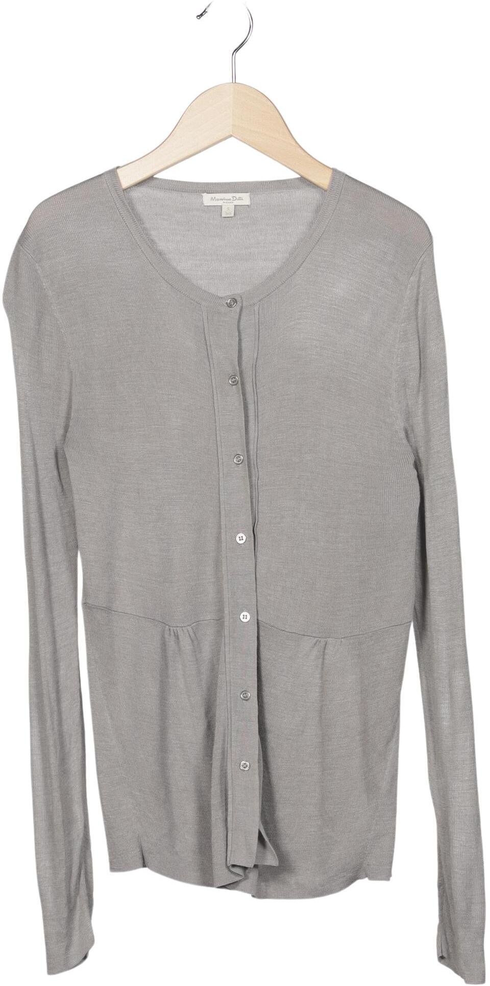 Massimo Dutti Damen Strickjacke, Grau, Gr. S, Seide - Second Hand