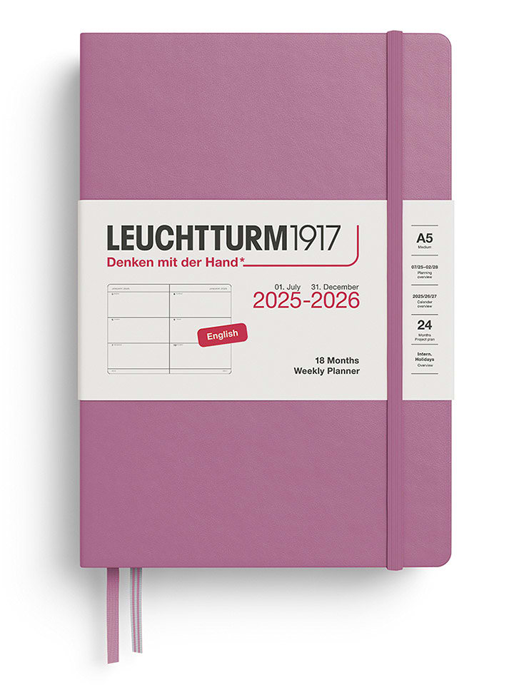 LEUCHTTURM1917 Wochenkalender & Notizbuch in Flieder - A5, ENG - onesize