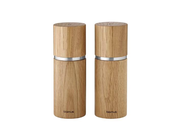 blomus Salz-/Pfeffermühle -PEPE- 2er Set, Gewürzmühlen, Streuer, Mühlenset: aus Holz manuell, FSC-zertifiziertes Eichenholz, Pflegeleicht, Elegantes Design