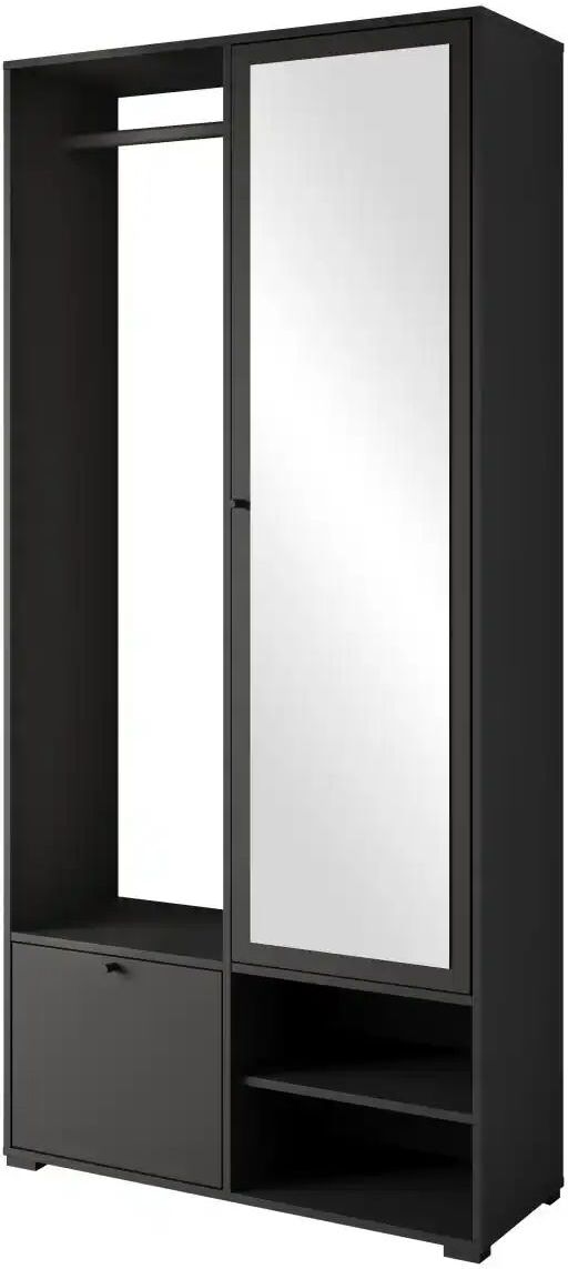 Höffner Garderobe  Dingo ¦ schwarz ¦ Maße (cm): B: 90 H: 190