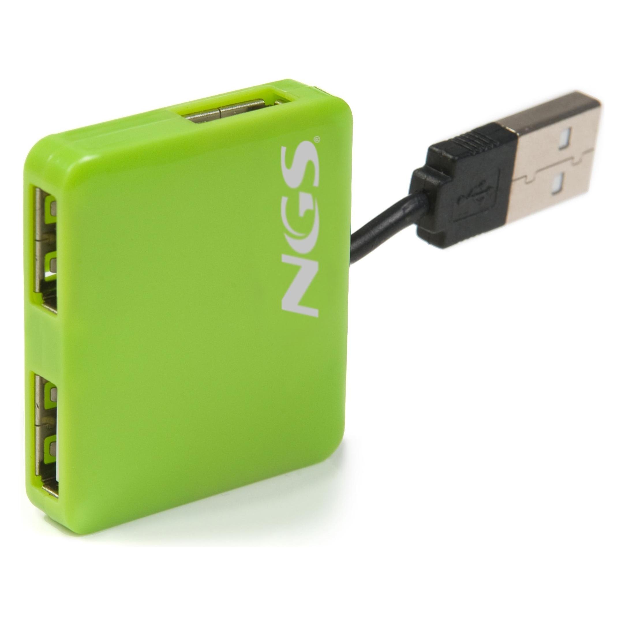 NGS GreenMicroHub zelená / USB hub / 4 porty / USB 2.0 / plast (USB-A, 4 Ports) (NGS GREENMICROHUB)
