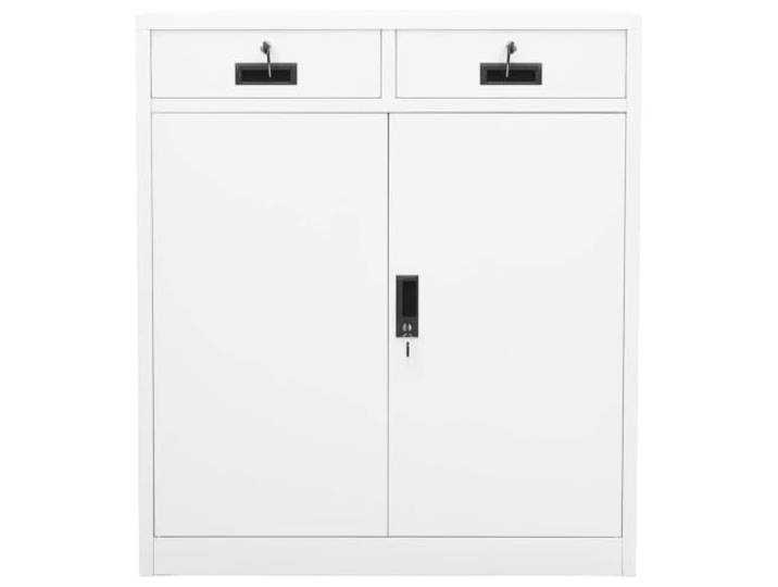 HKLGBVCR Büroschrank, weiß, 90 x 40 x 102 cm, Stahl Typischer Ordner, 2 verstellbare Einlegeböden, kugelgelagerte Schubladen, langlebiger Stahl, leicht zu reinigen