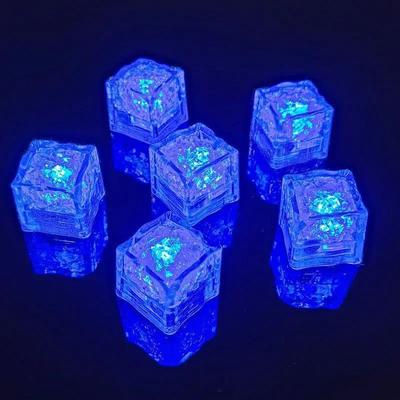 Uplift Treasures LED Color Changing Luminous Ice Cubes Set blue 6 Pcs