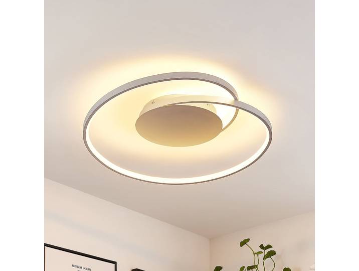 Enesa M Plafonnier Silver - Lucande - Chambre à coucher - Moderne - Métal - Rond