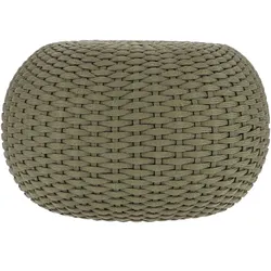 Hocker Moon aus robustem Kunststoff, modern und pflegeleicht, olive, Ø 60 cm, für drinnen und draußen