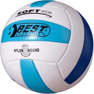 Best-Sporting Volleyball Soft Pro, 10131, Trainingsball, weiß/blau, 280 Gramm, Größe 5