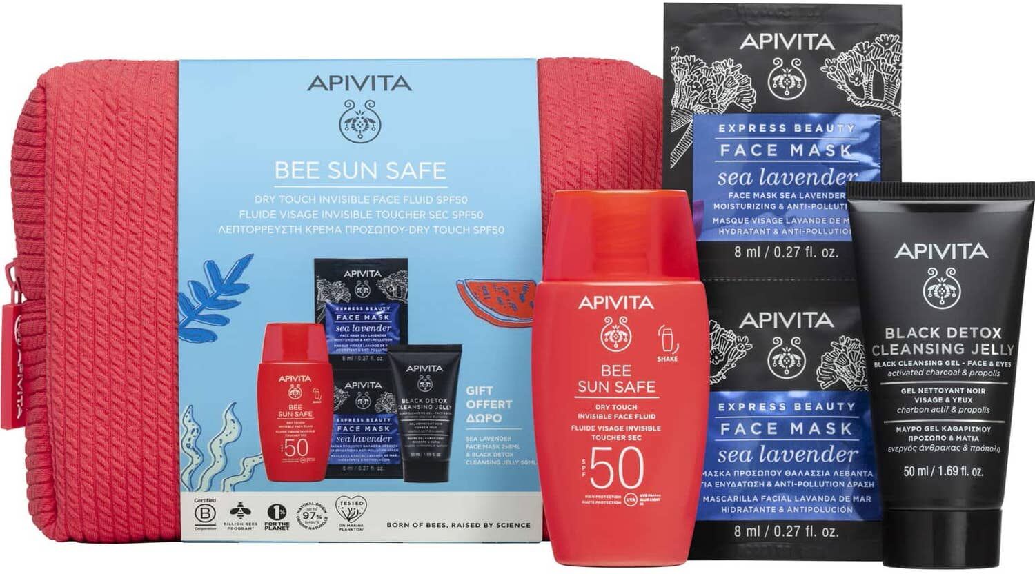 Apivita Bee Sun Safe Pack Dry Touch Invisible Fluid Spf50