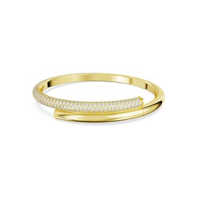Armreif SWAROVSKI "Schmuck Geschenk Armschmuck Dextera" Gr. S, gold (gelbgoldfarben, kristallweiß, kristallweiß), Armbänder, Damen, S, Metall, Armreif, mit Swarovski Kristall