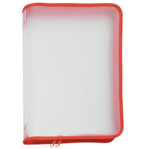 Foldersys Reißverschlusstasche 40451-80, B4, rot / transparent, aus PP