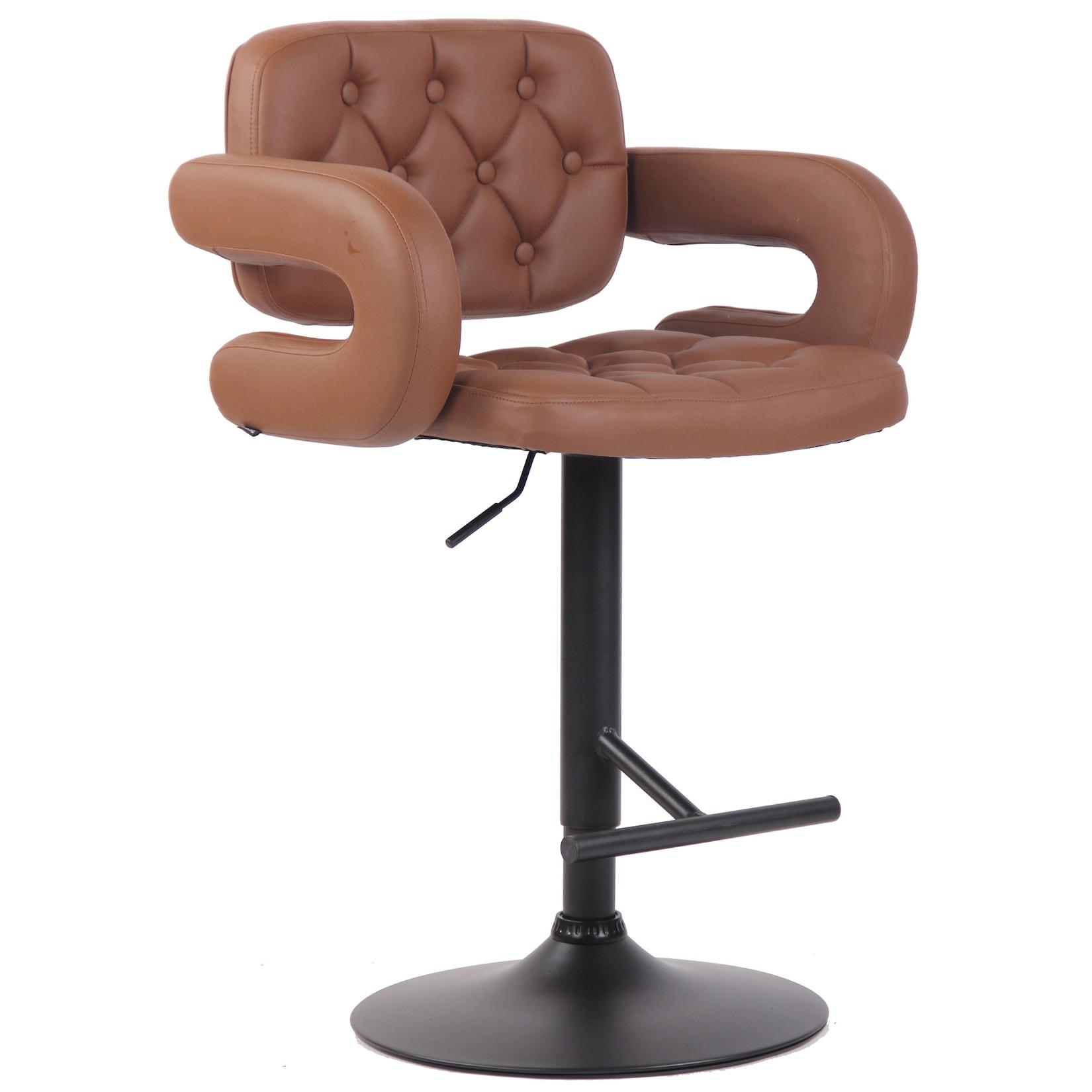 CLP Barhocker Dublin schwarz Farbe: cognac, Gestell Farbe: schwarz