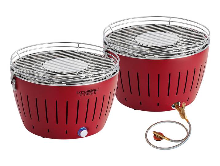 Lotusgrill Holzkohlegrill Hybrid Classic feuerrot