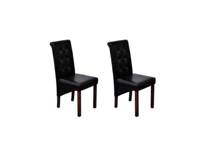 HEFZGDB 2 Esszimmerstühle Schwarz Kunstleder Set mit ergonomischen Sitzflächen und Rückenlehnen aus pflegeleichtem Kunstleder sowie Massivholzbeinen für Komfort und Langlebigkeit