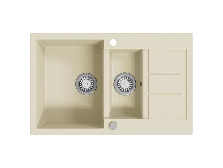 vidaXL Évier en granit double évier beige