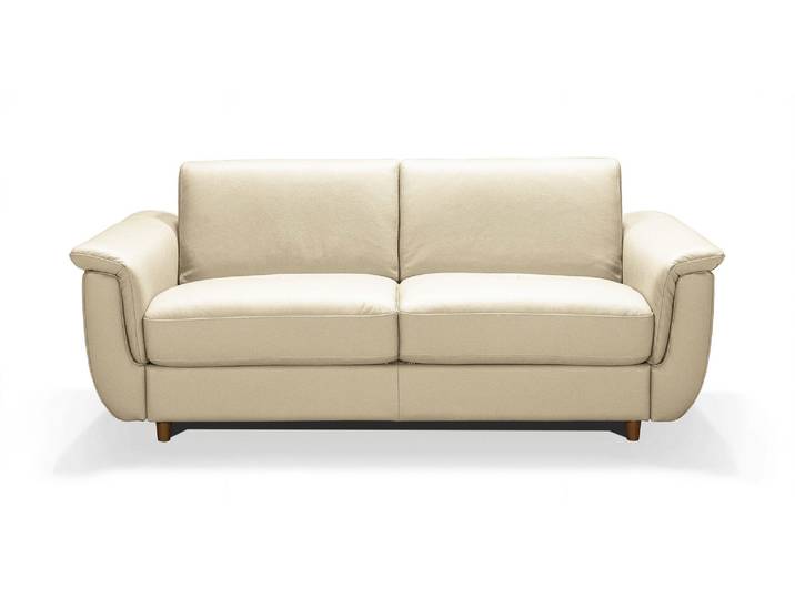COURCHEVEL - Canapé convertible design 4 places - Cuir, Beige