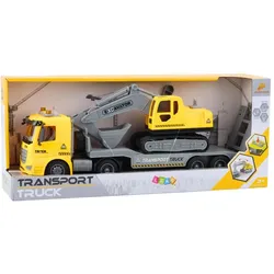 Lean Toys LKW Abschleppwagen Raupenbagger Moving Lights Sounds Gelb