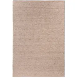 TISCA Webteppich Respect Plain 140 x 200 cm Wolle Beige Sand