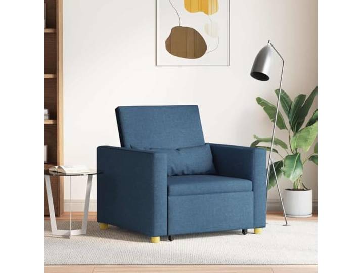 NLQMSU Schlafsofa, ausziehbar, 3-in-1, Blau, 90 x 165 x 87 cm, Stoff Modernes Design, einfache Umwandlung, Lendenkissen inklusive, Stahlrahmen, für den Innenbereich
