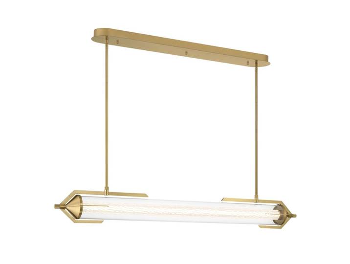 Suspension Aluminium, Acier, Verre transparent Or Brossé