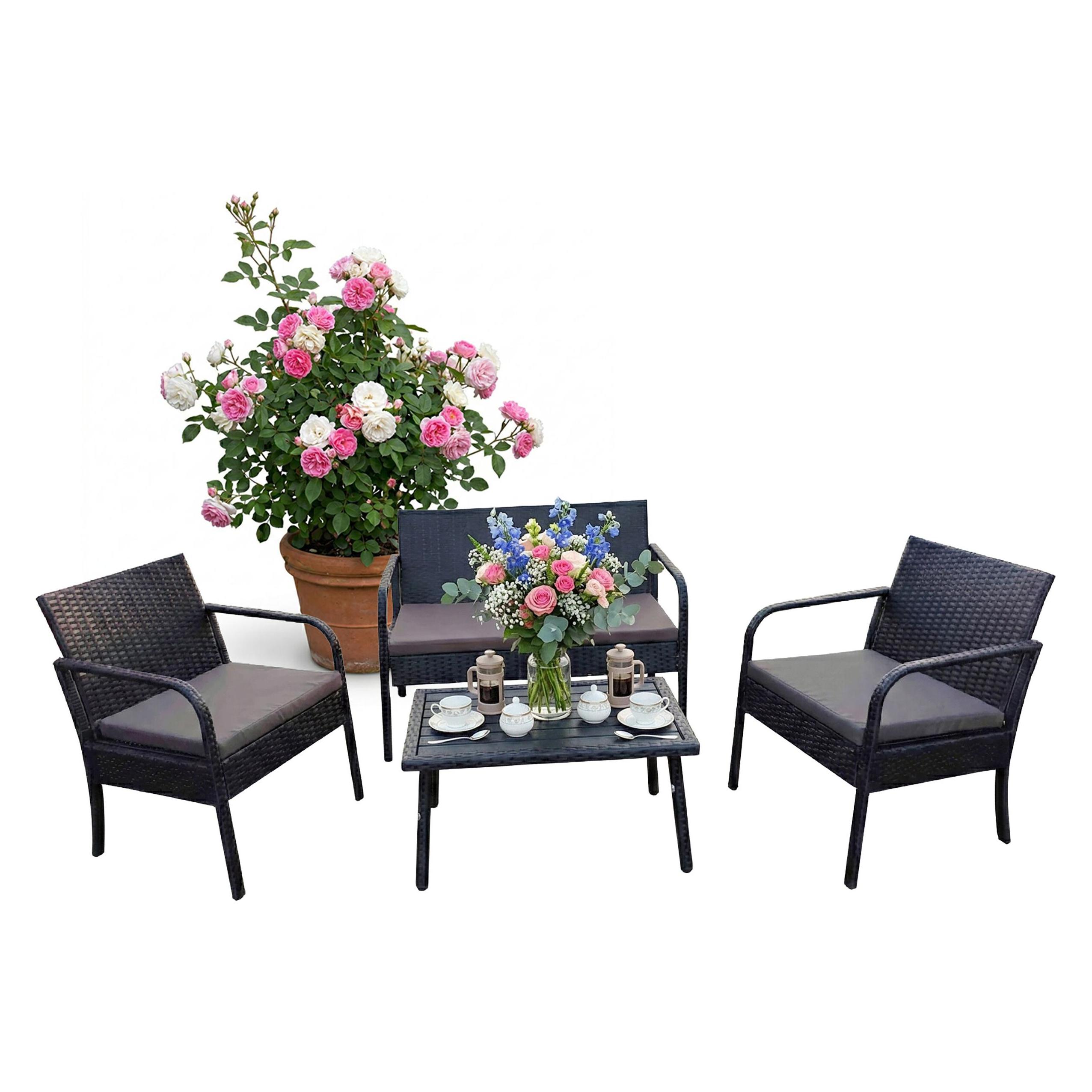 Relaxdays 4-tlg. Gartenmöbel-Set (4052025828011)