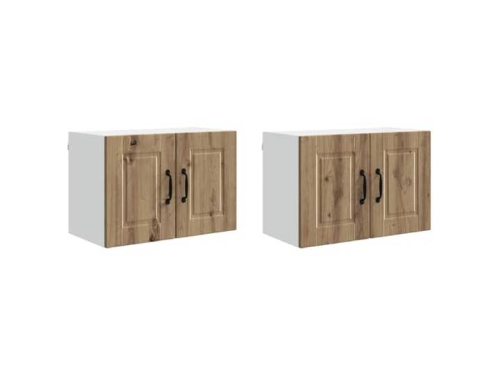 IBUQDDV Wandschrank Porto 2 STK. Artisan-Eiche Holzwerkstoff Wandmontage,geräumige Regalböden,klare Linien,Innenbereich,Küchenutensilien,Gewürze,Kochgeschirr,Ablagen