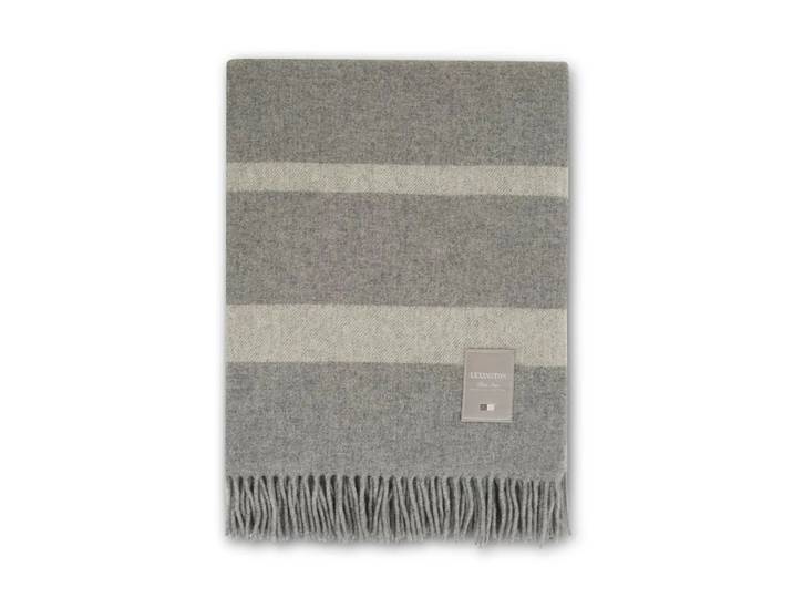 Lexington Hotel Wool Wolldecke 130 x 170cm Grau-weiß