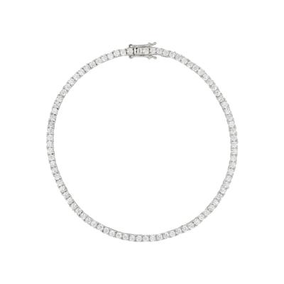 Tennisarmband JOBO "Amband mit 84 Zirkonia", transparent (silber 925, weiß), Armbänder, Damen, 19cm, Silber 925 (Sterlingsilber), Tennisarmband, 925 Silber rhodiniert oder vergoldet 16 cm