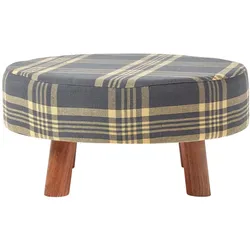 SITZHOCKER rund, grau kariert 62/62/30 cm