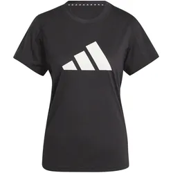 adidas Train Essentials Big Performance Logo Trainingsshirt Damen IT0544 - black/white XS