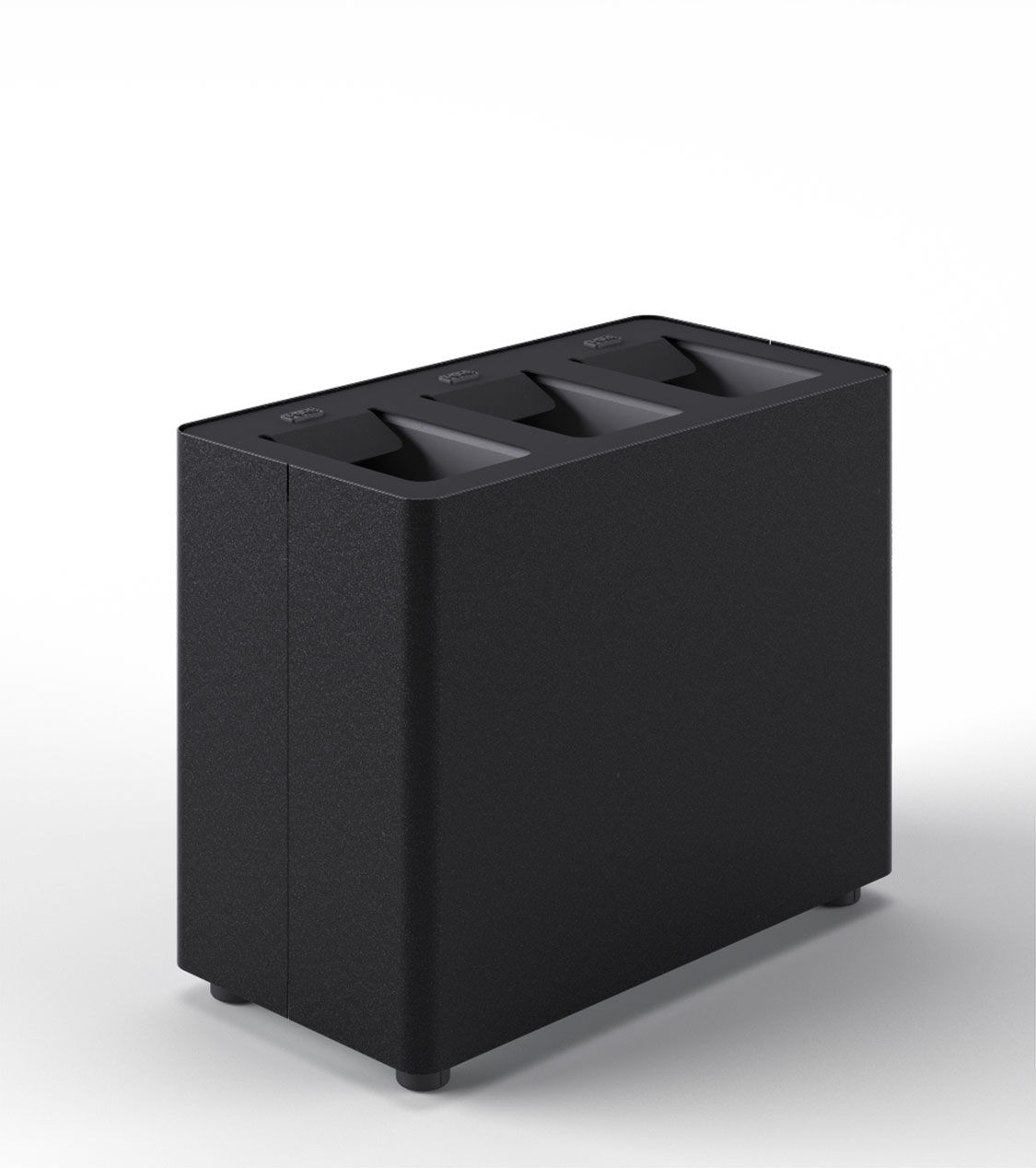 giordanoshop Pattumiera a 3 Scomparti Totale 24 L 48,5x25,5x39 cm con Contenitori Interni in Acciaio Verniciato Nero...