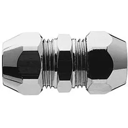 Universal Doppelverschraubung 451010 Messing verchromt, 3/8"x10mm, gerade, mit 2 Quetschen