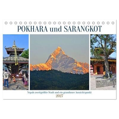 POKHARA und SARANGKOT (Tischkalender 2027 DIN A5 quer), CALVENDO Monatskalender