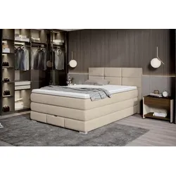 Boxspringbett Rita 120 x 200 cm Stoff Beige