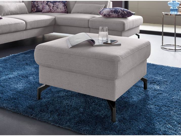 Hocker SIT & MORE Percy , grau, B:72cm H:46cm T:72cm, Hocker, Hocker, Fusshöhe 15cm, wahlweise mit unterschiedlichen Fussfarben