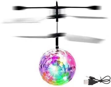 Inspired Finds LED Gesture Control Flying Crystal Ball Toy With Colorful Lights white