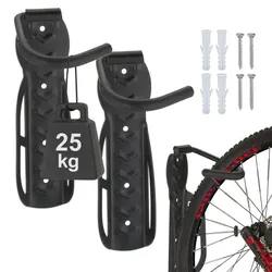 Relaxdays 20 x Fahrrad Wandhalter schwarz Schwarz