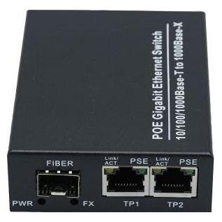 Générique 2 port 1000M PoE 30W PSE+1port 1000M SFP Fiber Optical (2 Ports) (311793)