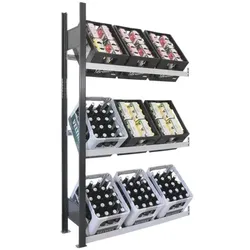 SCHULTE Lagertechnik Anbauregal für Getränkekisten 130 cm breit, 130 cm
