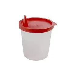 Urinprobenbecher 125 ml mit rotem Schnappdeckel