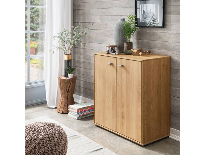 Hochkommode WIEMANN Kiruna , braun (eiche teilmassiv), B:80cm H:86cm T:43cm, Holz teilmassiv, Sideboards, Hochkommode, vormontiert