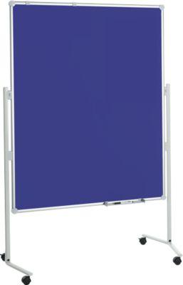 MAUL Moderationstafel Pro, B 1200 x H 1500 mm, Textil/Textil, blau
