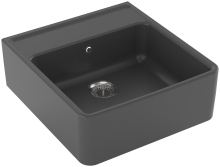 Villeroy & Boch 632061i4 Spülstein Einzelbecken Graphite Keramikspüle Handbetätigung Spülstein 60 cm Unterschrank