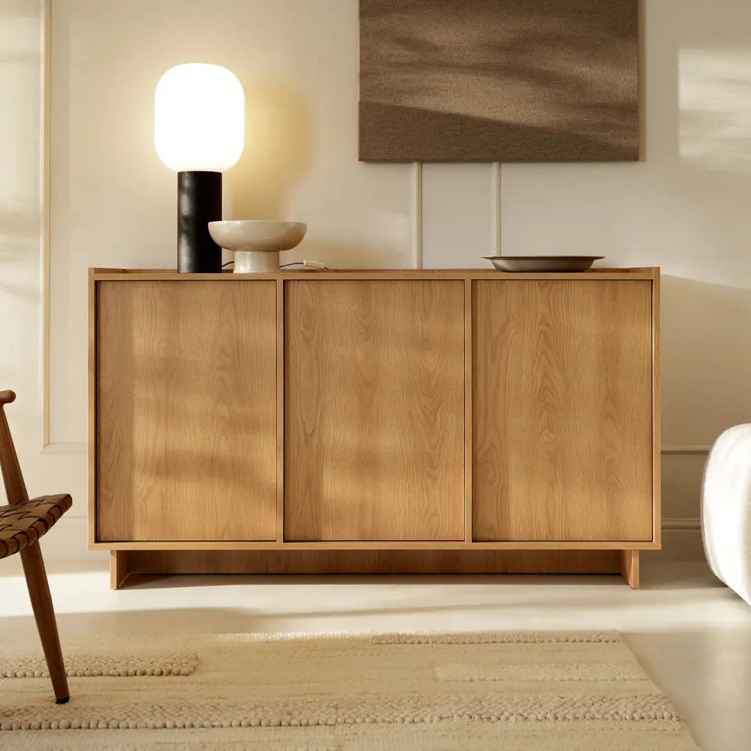 17 Stories Cabinet/Enclosed Storage Oak Caramel 82cm H X 147cm W X 39cm D