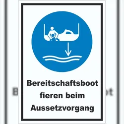 HB-Druck Bereitschaftsboot fieren beim Aussetzvorgang Aufkleber A8 (52x74mm)
